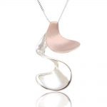 Sterling Silver and Rose Gold Twist Pendant (SP176)