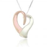 Sterling Silver and Rose Gold Heart Pendant (SP101) | Silver Jewellery