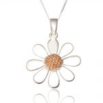 Sterling Silver and Rose Gold Daisy Pendant (SP218)