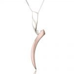 Fine Twist Drop Rose Gold and Sterling Silver Necklace (SP154)