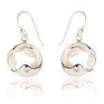 Organic Sterling Silver Circular Earrings (SP277) | Silver Jewellery