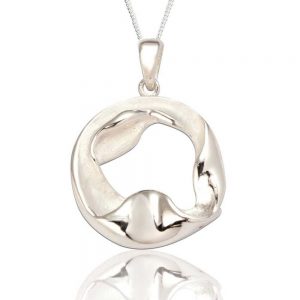 Organic Sterling Silver Circular Pendant (SP278) | Silver Jewellery