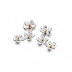 Triple Daisy Sterling Silver Stud Earrings (SM10) | Silver Jewellery