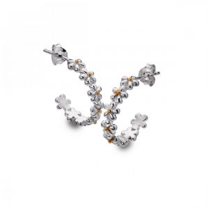 Sterling Silver Daisy Hoop Earrings (SM02) | Silver Jewellery
