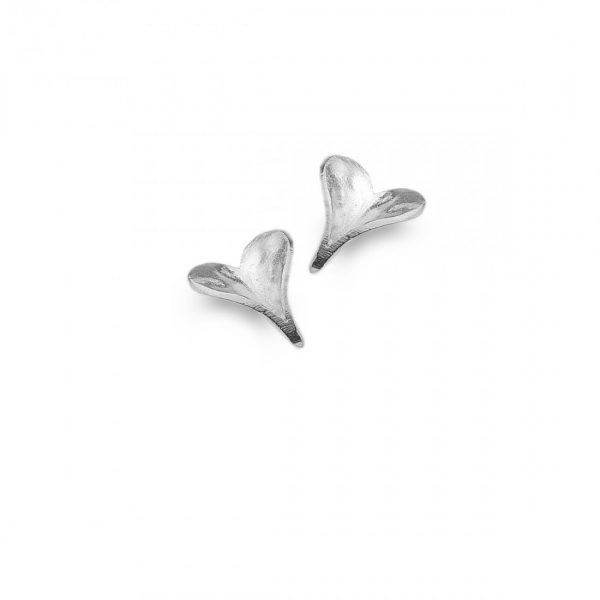 Sterling Silver Heart Stud Earrings (SM23) | Silver Jewellery