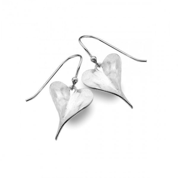 Sterling Silver Heart Hook Earrings (SM22) | Silver Jewellery