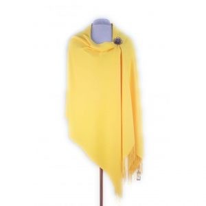 Yellow Pashmina with Pin | Yellow Wrap | Luxury Scarves