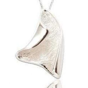 Organic Curved Sterling Silver Pendant (SP281) | Silver Jewellery