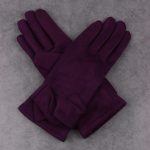 Twist Detail Purple Gloves