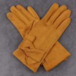 Twist Detail Mustard Gloves