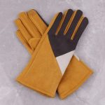 Geometric Design Mustard Gloves