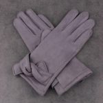 Twist Detail Grey Gloves