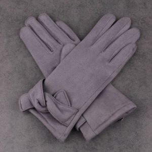 Twist Detail Grey Gloves