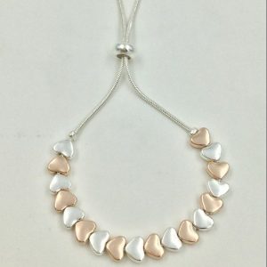 Pretty 2 Tone Heart Bracelet (G510) | Silver Jewellery