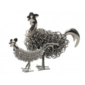 Silver Wiggle Chicken and Rooster | Unusual Gift Ideas | Homeware Gifts | Handmade Gifts