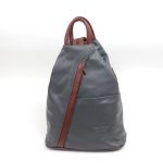 Italian Leather Dark Grey Backpack – Large (BAG116)