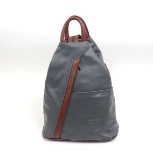 Italian Leather Dark Grey Backpack - Large (BAG116) | Italian Leather Bags