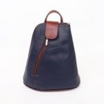 Italian Leather Navy/Tan Backpack - Small (BAG85) | Italian Leather Backpack | Italian Leather Bags