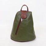 Italian Leather Olive/Tan Backpack – Small (BAG104)