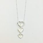 Silver triple heart necklace