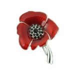 enamelled poppy brooch | Silver Jewellery