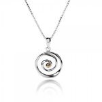 Silver gold swirl necklace