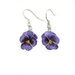 purple pansy earrings | Silver Jewellery
