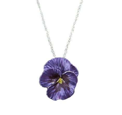Purple pansy necklace | Silver Jewellery