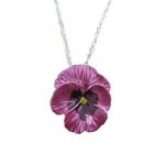 Pink pansy necklace