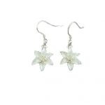 white lily earrings