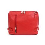 Luxurious Italian leather crossbody bag |Red zip front bag | Italian Leather Bags