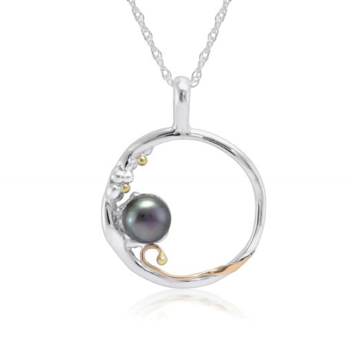 Silver and black pearl pendant | Silver Jewellery