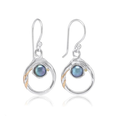 Silver black pearl earrings | Silver Jewellery