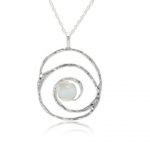 Silver spiral moonstone pendant