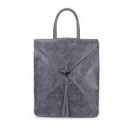 Grey faux leather backpack