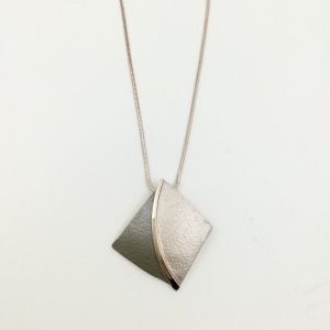 Diamond 2 tone pendant | Silver Jewellery