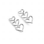 Beautiful sterling silver drop earrings | Triple heart silver earrings | Silver Jewellery