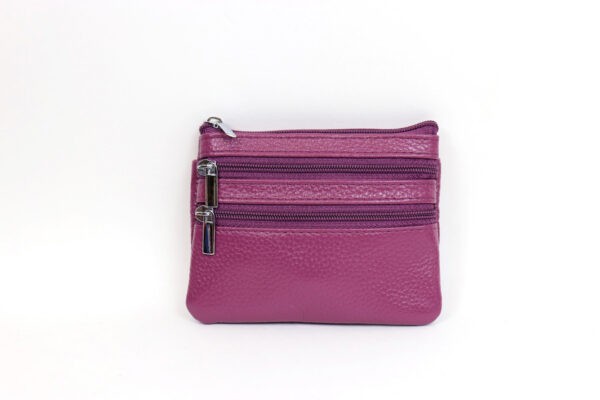 Leather purse purple