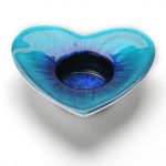 Aqua heart tealight T57