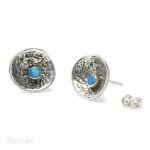 Hammered opal earrings