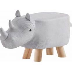 Light grey rhino footstool