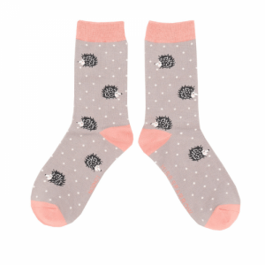 Bamboo socks sleepy hedgehog grey