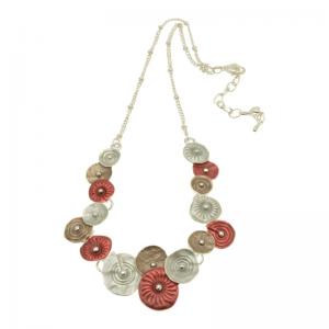 Red disc necklace MM007