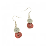 Red disc earrings MM008