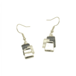 Grey silver drop earrings MM010