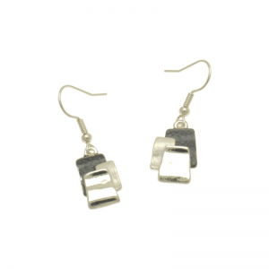 grey silver drop earrings