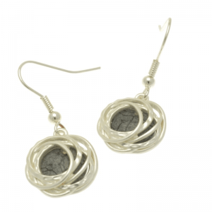 Grey wire drop earrings