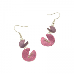 Purple disc earrings