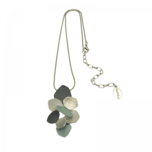 Grey green cluster necklace