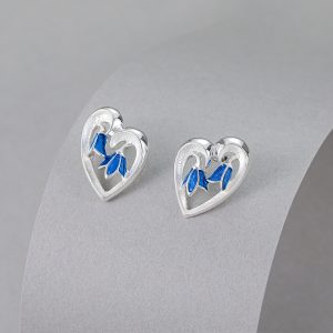 Bluebell heart earrings